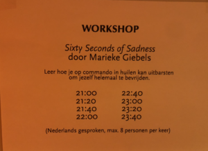 SIXTY SECONDS OF SADNESS - Museumnacht Nieuw Dakota